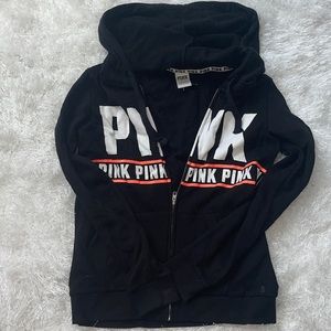 PINK black hoodie zip up